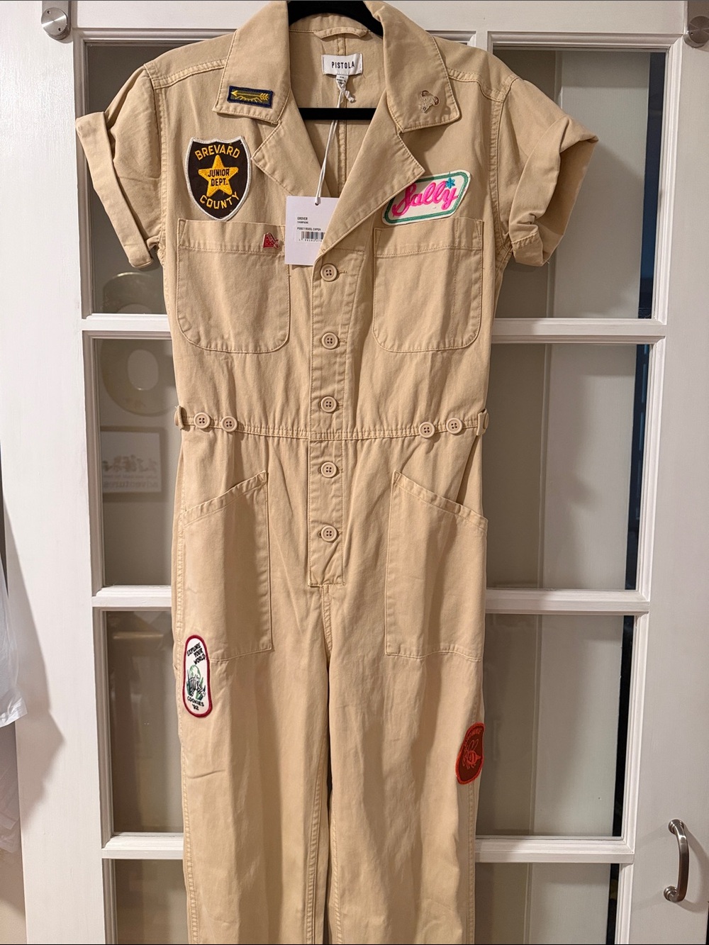Custom pistola Tan Utility Patch Jumpsuit